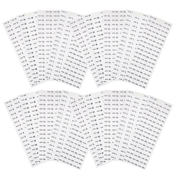 FONDOTIN 2500Pcs Transparent Size Label Sticker for Clothing Self Adhesive Clear Printing