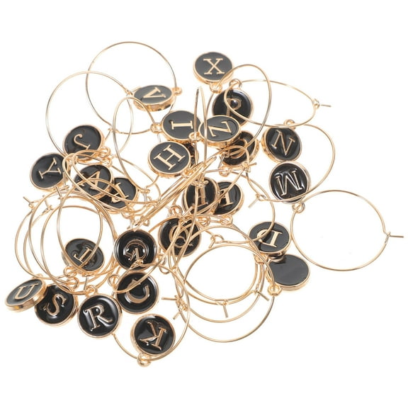 FONDOTIN 26Pcs Reusable Cup Markers Alloy Identification Ornaments for Adults Restaurant Use