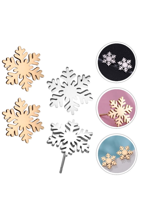 2 Pairs Christmas Snowflake Earrings Set, Assorted Colors, Stylish Holiday Fashion Jewelry Accessories