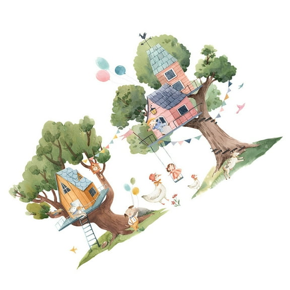 FONDOTIN 2Pcs PVC Animal Pattern Removable Wall Decals for Home and Office Decor