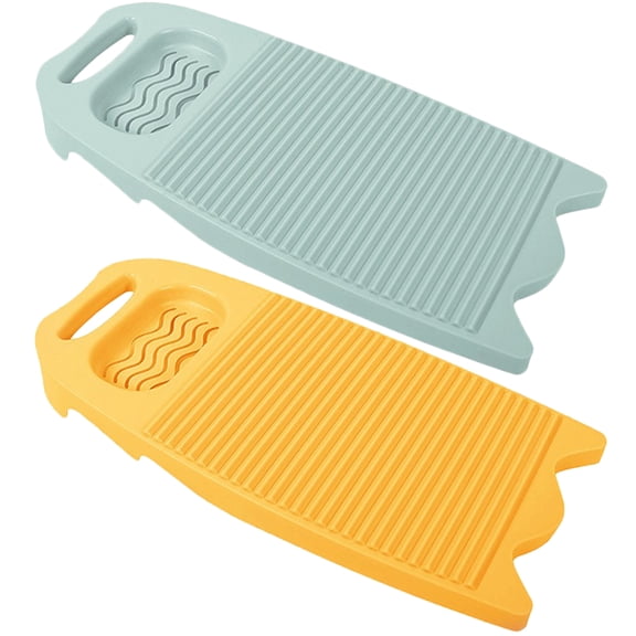FONDOTIN 2-Pack Portable Plastic Washboards for Home Laundry, Non-Deformable Material with Convenient Hanging Design