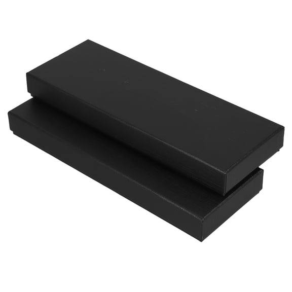 FONDOTIN 2Pcs Black Paper Storage Box with Lid, Reusable, Space Saving, Suitable for Single Tie Storage