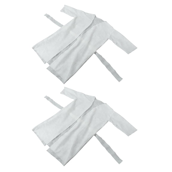 FONDOTIN 2Pcs Thickened Disposable Bathrobe White Cotton for Convenient Shower and Home Use