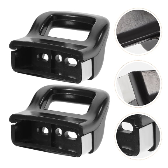 FONDOTIN 2Pcs Efficient Pot Handle Black Plastic Heatproof Grip Replacement Home Users Cooking