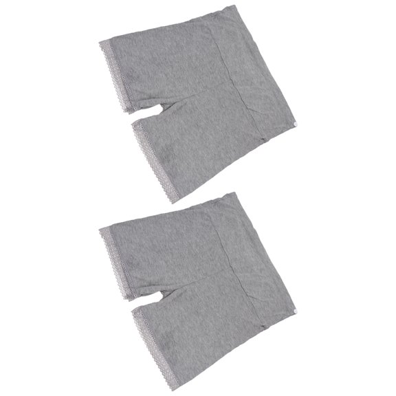 FONDOTIN 2-Pack High Waist Maternity Underwear for Women, Grey Cotton Lace Panties with Supportive and Breathable Design