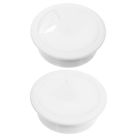 FONDOTIN 2Pcs Desktop Hole Cover Round ABS for Office Workers Cable Organization