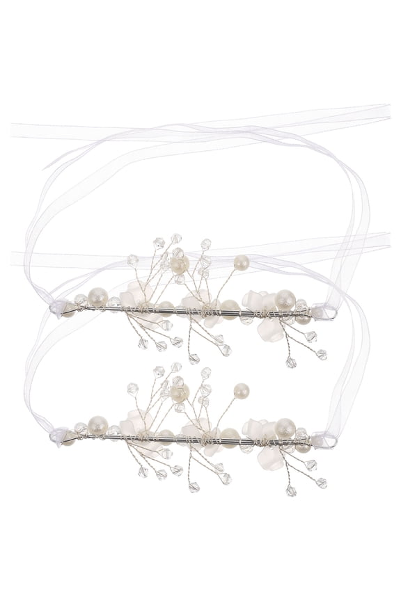 2Pcs White Wrist Corsage Bracelets Elegant Wedding Bride Wrist Flowers