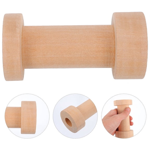 FONDOTIN 2Pcs Yarn Spool Rack Wooden Light Yellow Prevent Thread Entanglement for Embroidery