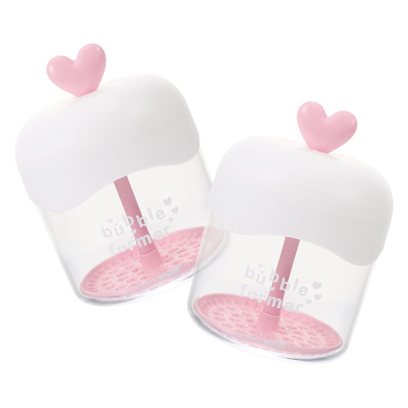 FONDOTIN 2Pcs Face Foam Maker Pink Manual Foaming Soap Dispenser for Home Use Rich Bubble Cleanser