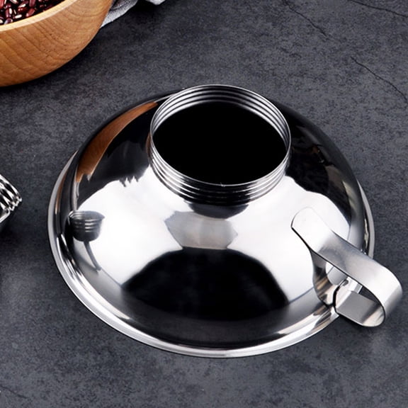 FONDOTIN 2Pcs Household Stainless Steel Funnel with Widened Hole for Smooth Fluid Transfer
