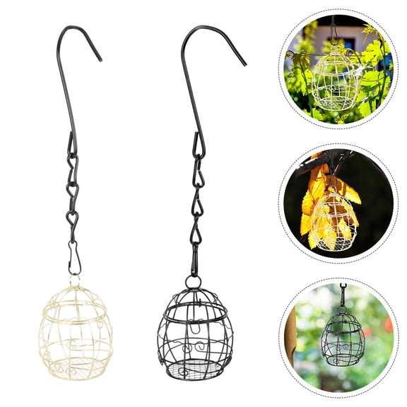 FONDOTIN 2Pcs Decorative Hanging Bird Feeders for Outdoor Use with Removable Chains