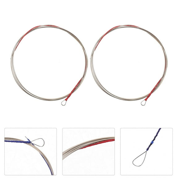 FONDOTIN Chinese Lute String Silver Metal 2Pcs 4.1X3.7X0.1In