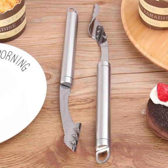 FONDOTIN 2-Pack Stainless Steel Pepper and Fruit Core Remover Set with Comfortable Ergonomic Grip Handles for Easy Use