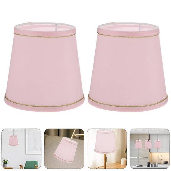FONDOTIN 2Pcs Pink Cloth Lamp Shades Fabric Covers for Chandeliers and Ceiling Lamp Accessories