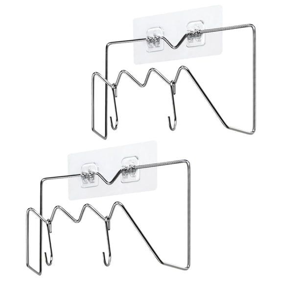 FONDOTIN 2-Pack Stainless Steel Pot Lid Holders, Punch-Free Wall Mounted Kitchen Organizer Racks for Convenient Storage