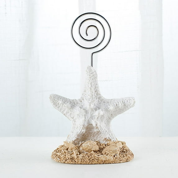 FONDOTIN 2Pcs Resin And Metal Beach Clip Notes Holder For Office Use