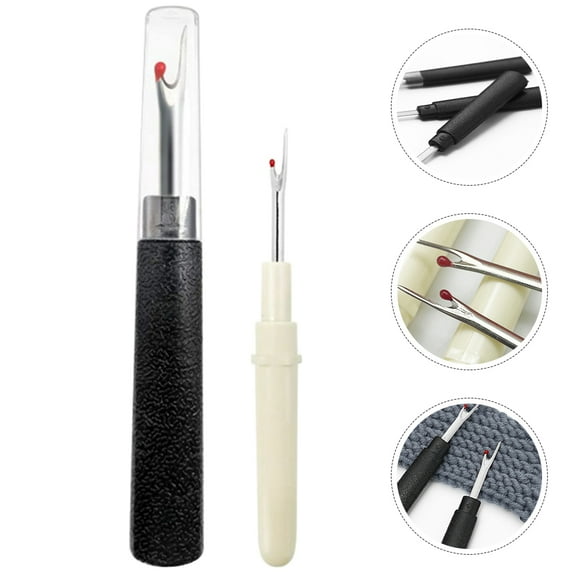 FONDOTIN Seam Rippers Sewing Thread Removal Tool Beige Plastic 2Pcs