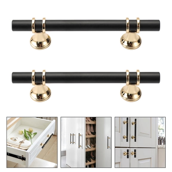 FONDOTIN 2Pcs Simple Design Furniture Handles Gold For Home Decor 9.6x1.4in