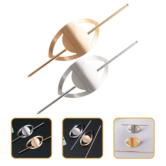 FONDOTIN Metal Hair Pins for Buns Elegant Bun Holder Accessories Assorted Color 2Pcs