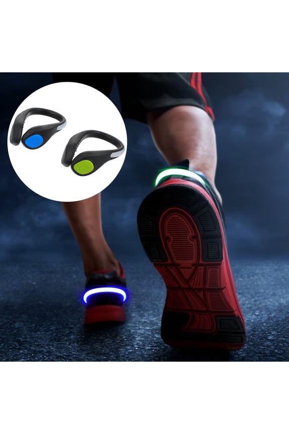 2Pcs Running Shoe Clip Light Assorted Color Sports Warning Light for Jogging Walking Biking Outdoors