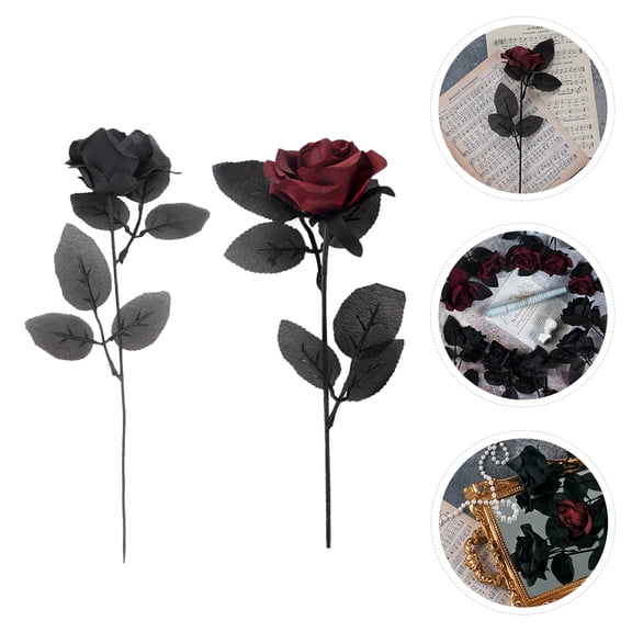 FONDOTIN 2Pcs Handmade Simulation Rose Flower for Party and Stage Performance Decor