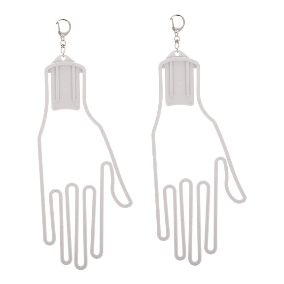 FONDOTIN 2Pcs White Golf Gloves Hangers with Buckle Clip for Home Use Fits All Athletic Gloves
