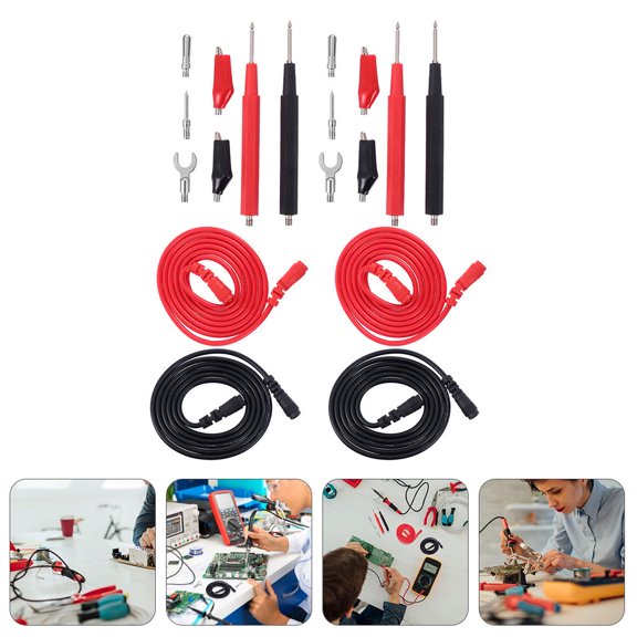 FONDOTIN 2Sets Electrical Multimeter Test Cable Assorted Color Probes Compatible with Most Multimeters