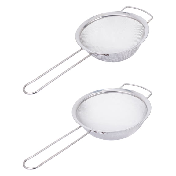 FONDOTIN 2Pcs Kitchen Flour Sifter Nets Stainless Steel Flour Strainers for Baking and Cooking