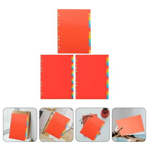 FONDOTIN File Dividers Assorted Color Organization Study 3 Sets