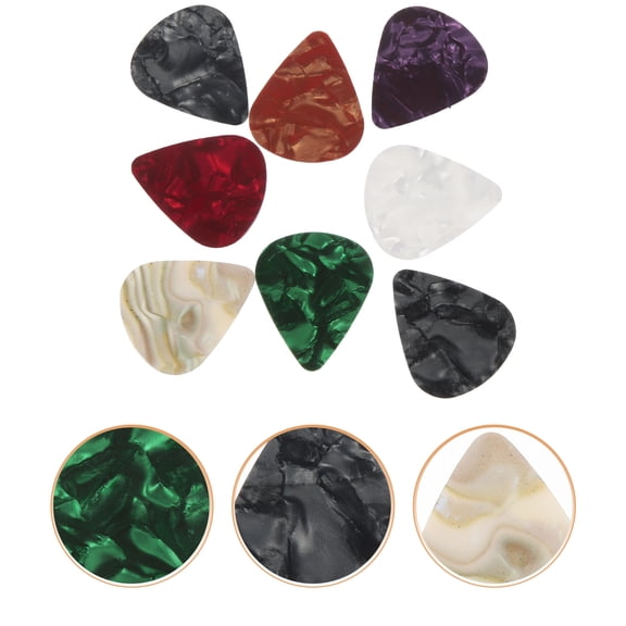 FONDOTIN 30Pcs Guitar Picks for Electric Guitar Assorted Color Thick Triangle Picks for Instruments