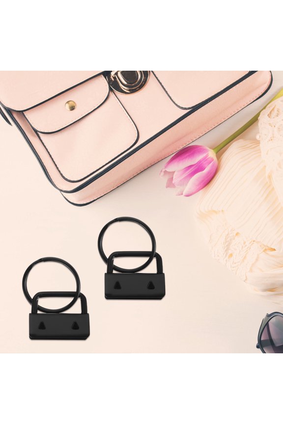 30Pcs Keychain Hardware Key Fob Black DIY Supplies for Mobile Phones Daily Use