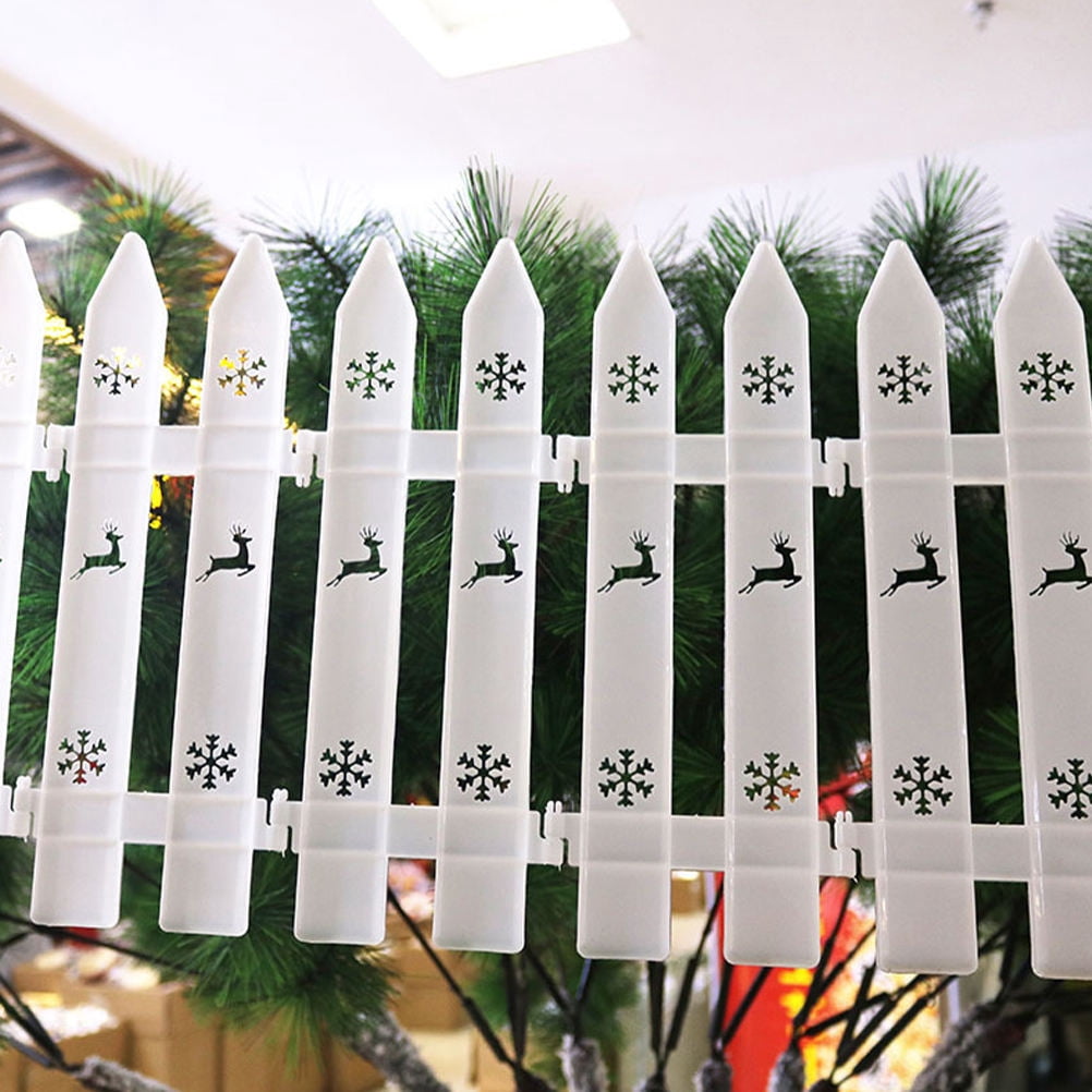FONDOTIN 30 Pieces White Plastic Garden Border Fence, Decorative Outdoor Fence for Christmas and Seasonal Yard Decoration