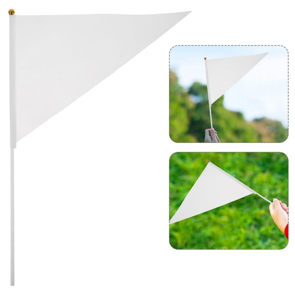 FONDOTIN 30 Pcs Small White Flags, Portable Handheld Blank Flags for Indoor Outdoor Party, Parade, Spring Garden Decor