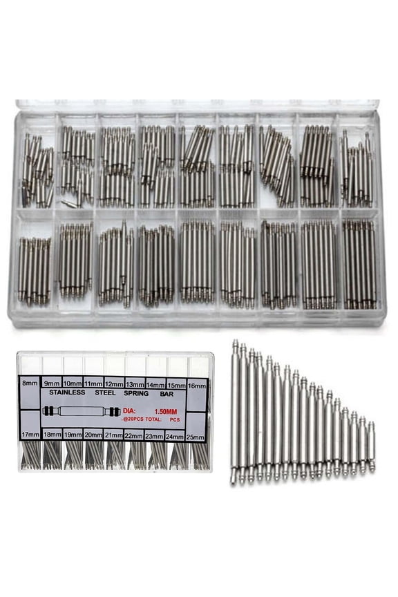 360Pcs Assortment Watch Band Spring Bars Stainless Steel for Watch