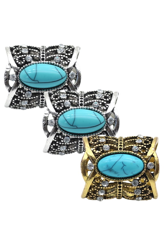 Scarf Clip Rings Scarf Rings Antique Alloy 3Pcs
