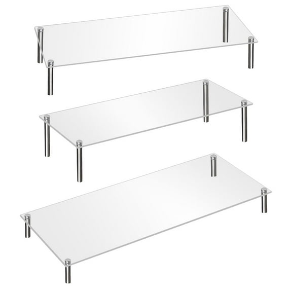 FONDOTIN 3pcs Clear Dessert Display Stand Acrylic Round Food Presentation for Window Display