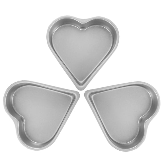 FONDOTIN 3-Piece Heart Shaped Cake Pan Set Non-Stick High Carbon Steel Bakeware for Baking Cakes, Desserts, and Home Use