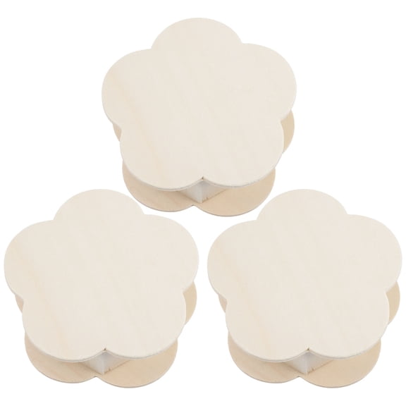 FONDOTIN 3Pcs Khaki Wooden Boxes for Diy Wood present Box and Home Decor 10.5x10x4 in