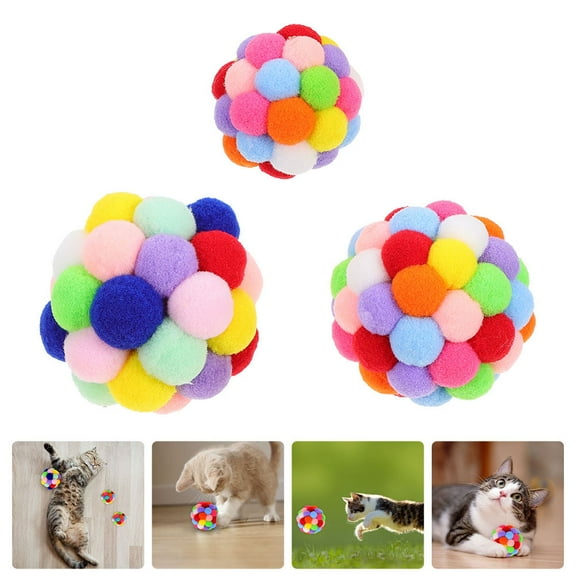 FONDOTIN 3Pcs Knitted Cat Toy Plush Cat Kicking Toy for Killing Time