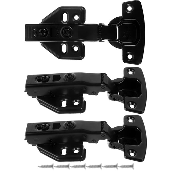 FONDOTIN 3Pcs Black Pivot Hinges for Glass Doors Self Closing Cabinet Door Hinges