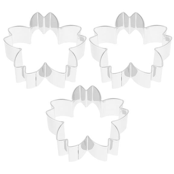 FONDOTIN 3Pcs Reusable Biscuit Mold Stainless Steel Cherry Blossom Shape Baking Tool