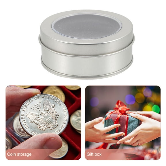 FONDOTIN Coin Protection Case Clear Holder Tinplate and Foam Silver 3Pcs