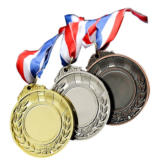 FONDOTIN 3Pcs Universal Design Award Medals Silver Cloth for Competitors