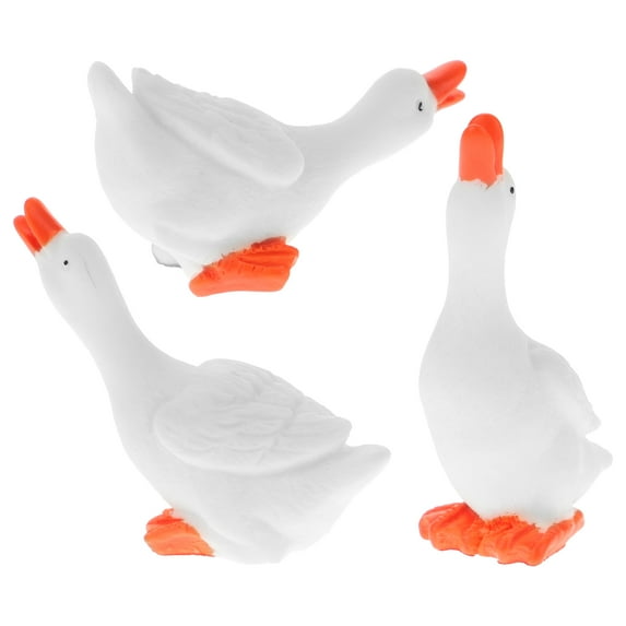 FONDOTIN 3Pcs White Geese Figurines Landscaping Decor For Indoor And Outdoor Use