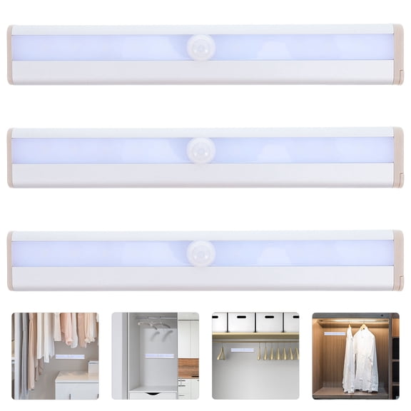 FONDOTIN closet lights Cold White LED Cabinet Light Magnetic p 3Pcs