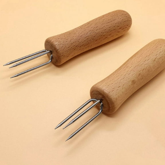 FONDOTIN Corn Fork Stainless Steel Assorted Color Food Picks Kitchen Supply 3pcs