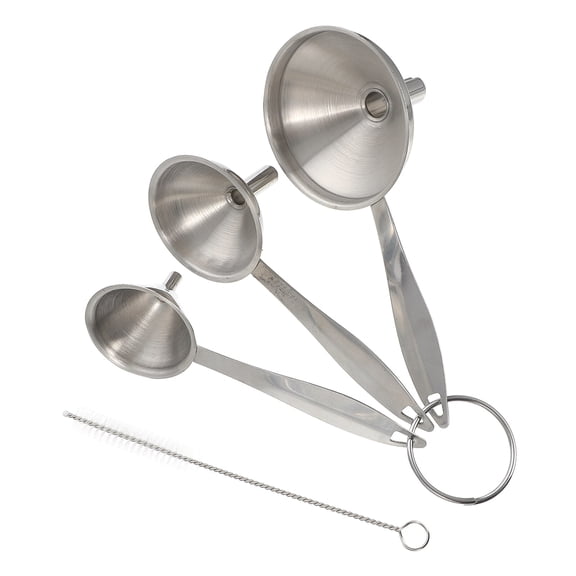 FONDOTIN 3Pcs Stainless Steel Funnel Set for Home Use Liquid Transferring Oil Wine Filling