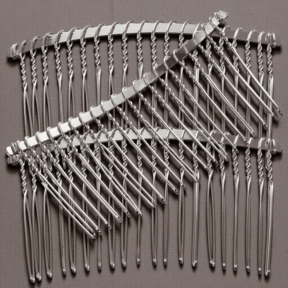 FONDOTIN 3pcs Wedding Veil Comb Metal Wire Hair Piece for Women Accessory