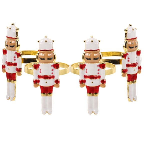 FONDOTIN Elegant Napkin Rings Table Setting Decor 4Pcs Multi