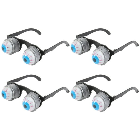 FONDOTIN 4 Pcs Novelty Eyeglasses Trick-or-Treat Fun White Plastic for Friends Group